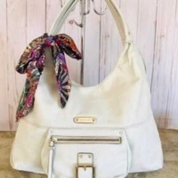 Euc Michael Kors White Leather Shouder Bag Purse - Picture 4 of 10